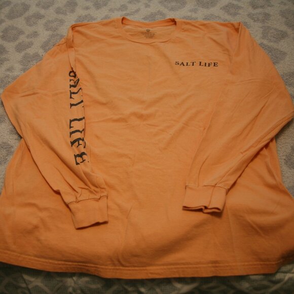 Salt Life Men's Long Sleeve T-Shirt, Size Large, Light Orange - Picture 4 of 4